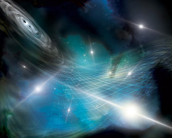 Illustration of pulsars and gravitational waves