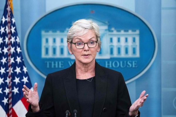 Jennifer Granholm speaks at press briefing