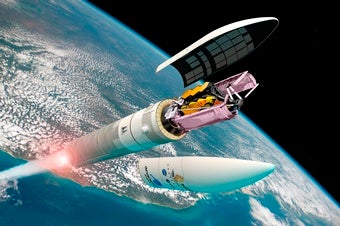 Artist impression of telescope after launch