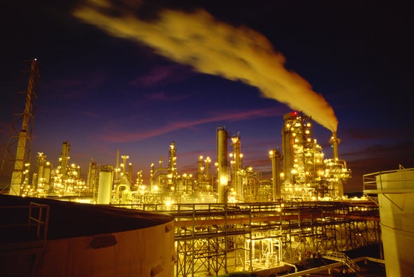 An oil refinery in Port Arthur, Texas. Credit: Keith Wood Getty Images