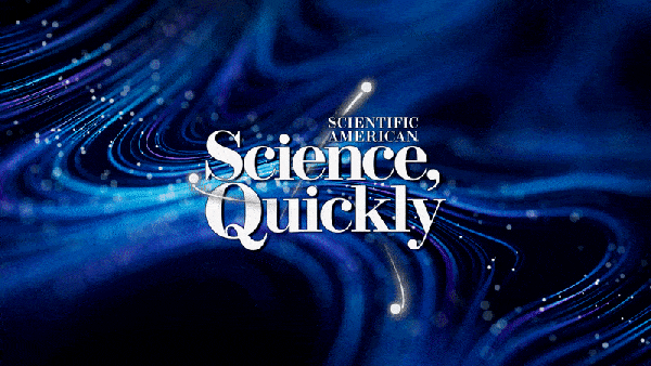 The Science Quickly logo appears on top of a swirling blue background