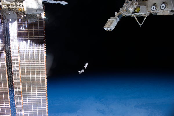 Two sets of CubeSats deployed from the International Space Station