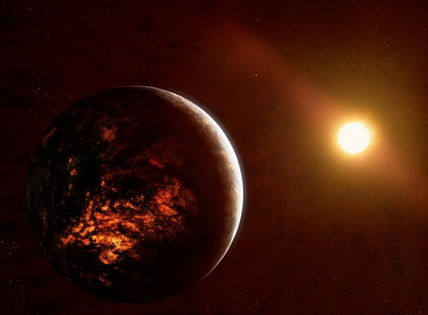 An artist's concept of the exoplanet 55 Cancri e