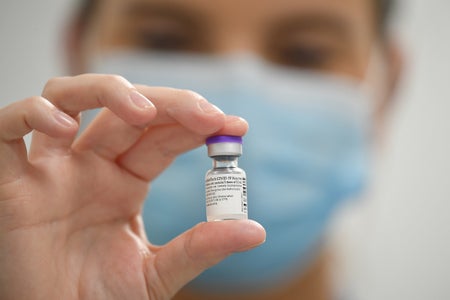 Vial of the Pfizer-BioNTech COVID-19 vaccine