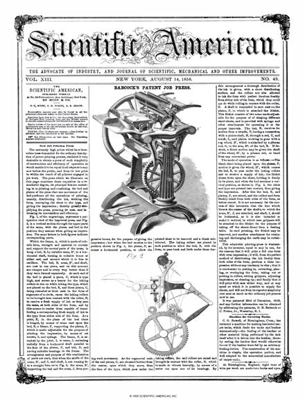 Scientific American Magazine Vol 13 Issue 49