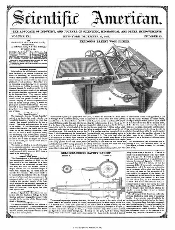 Scientific American Magazine Vol 9 Issue 13