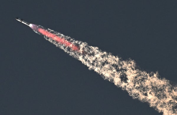 SpaceX's Starship rocket launches from Starbase