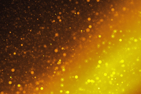 Abstract digital - yellow falling particles