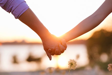 couple holding hands