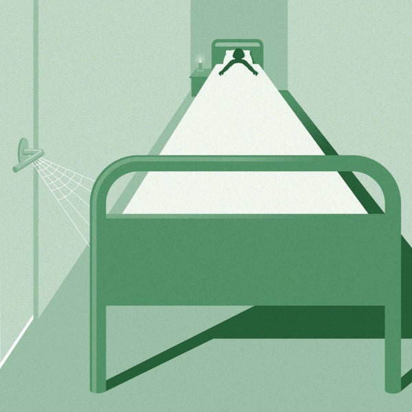 Illustration of a green medical bed.