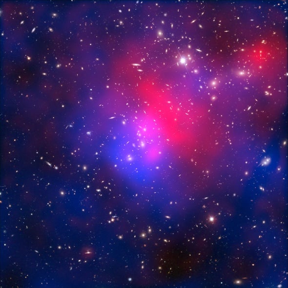 Galaxy Cluster Collision Left a Clumpy Aftermath