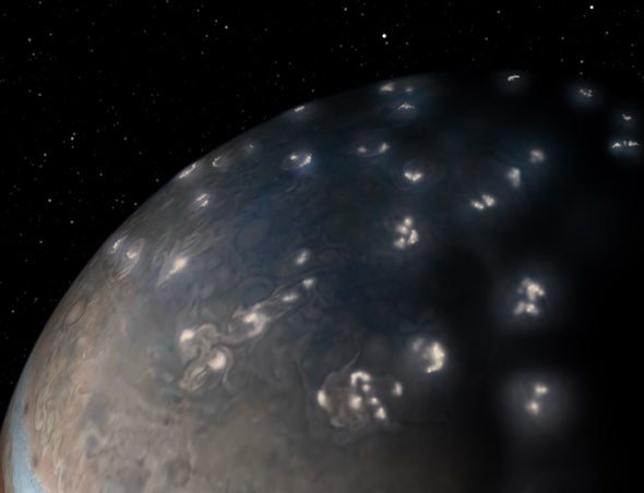 Jupiter Crackles with Polar Lightning