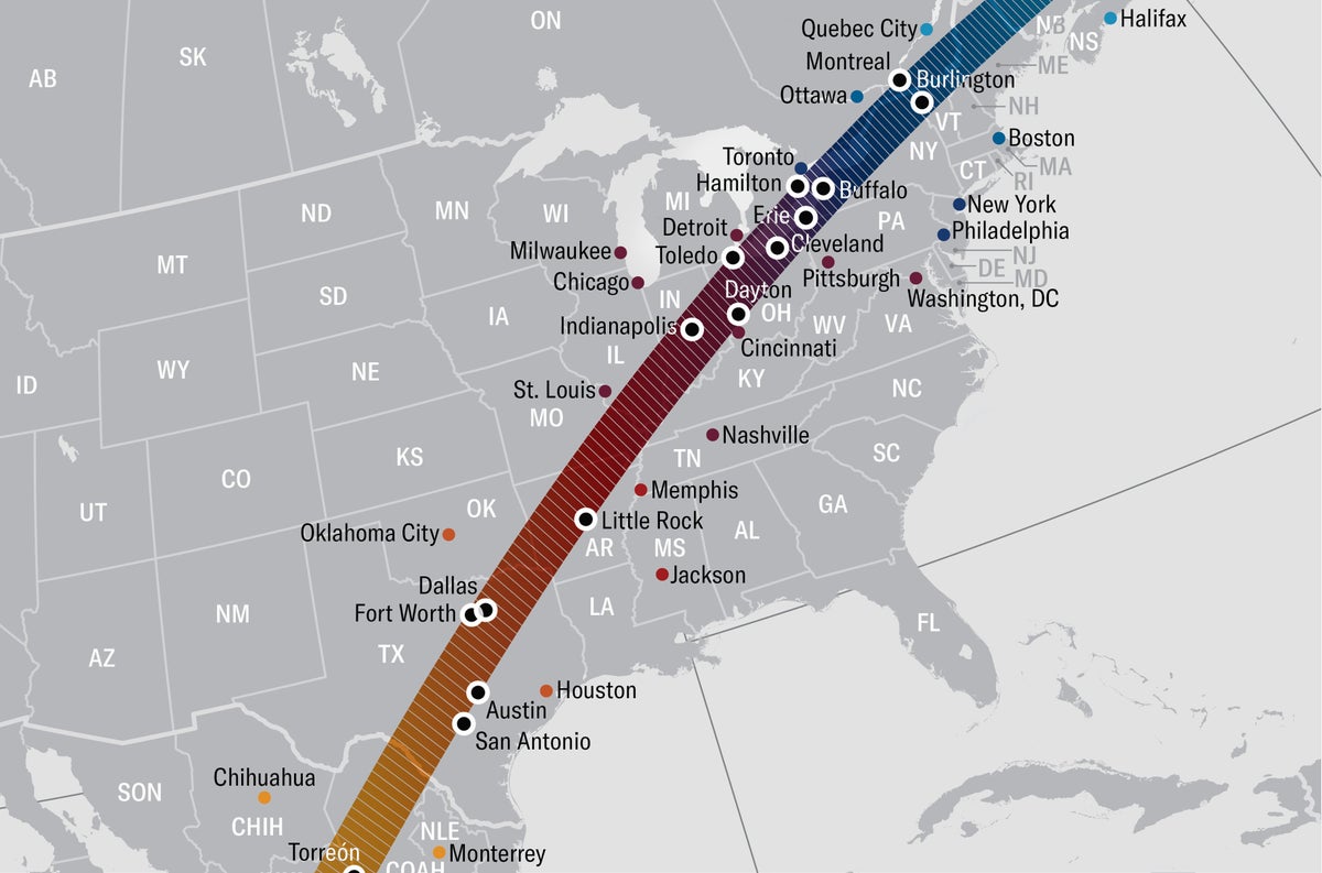 Here Are the Best Places to View the 2024 Total Solar Eclipse | Scientific American