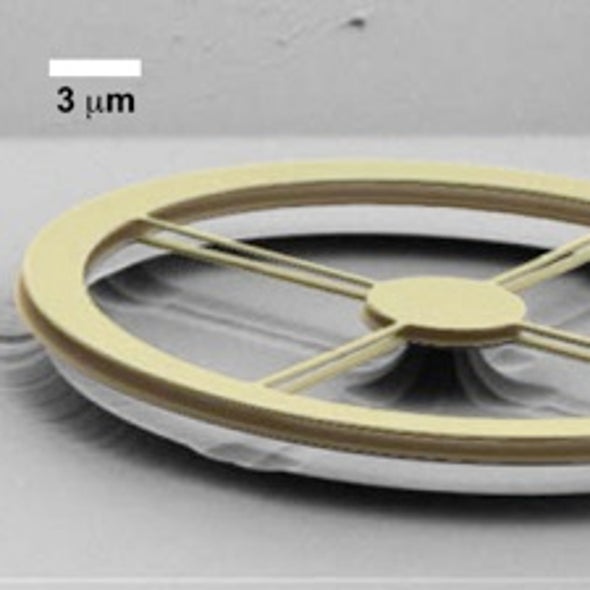 Nanodevices Bend under the Force of Light