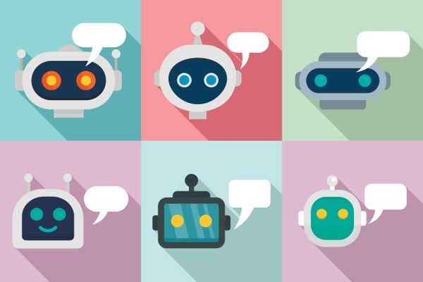 Colorful chatbot icons