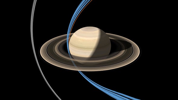 Saturn Probe Dives Past Rings for the First Time