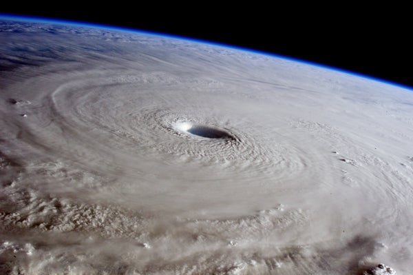 Typhoon viewed from space.