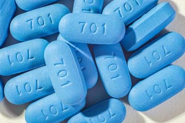 A pile of blue pills