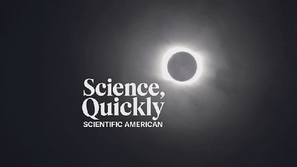 A few of a total solar eclipse with the words "Science Quickly Scientific American"