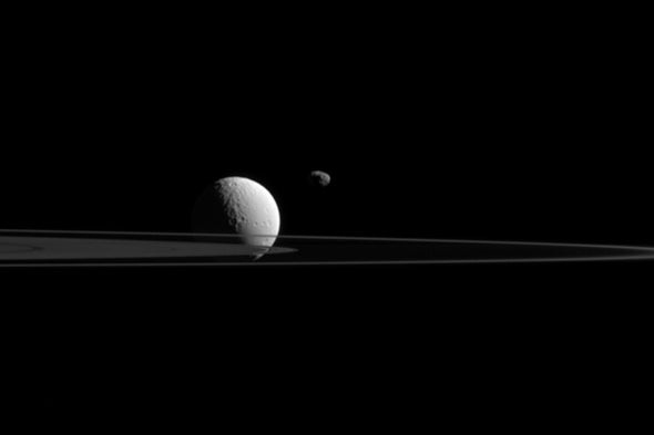 Rings of Saturn and 2 Moons Shine in Gorgeous NASA Photo