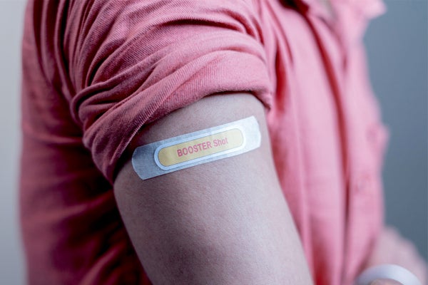 arm with booster bandaid