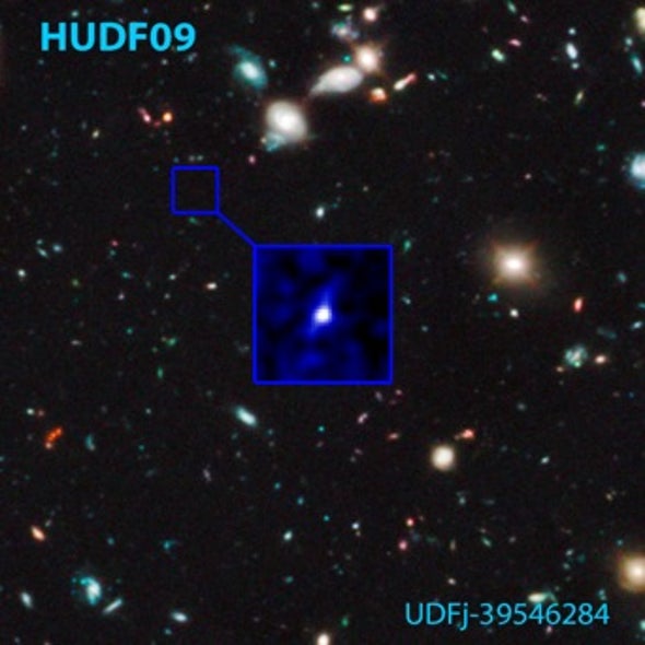 Olden Gaze: Galaxy in Hubble Image May Be the Most Distant Object Ever Seen