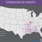 TORNADOES BY MONTH: