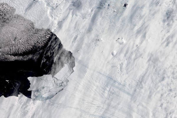 Aerial view of grumbling glaciers.