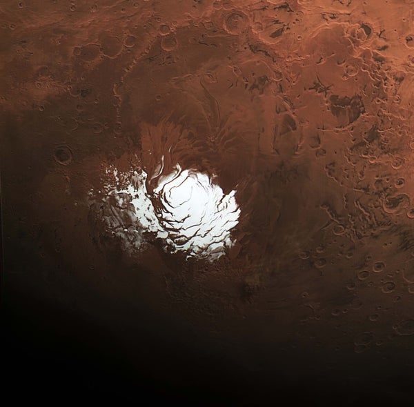 A view of Mars's south pole