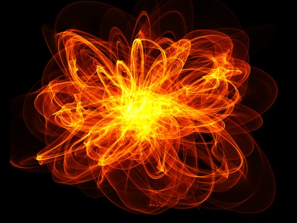 Abstract Explosion Fire background - orange/yellow swirls