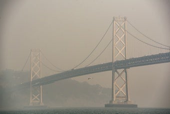 Camp Fire Smoke at Bay Bridge 2018