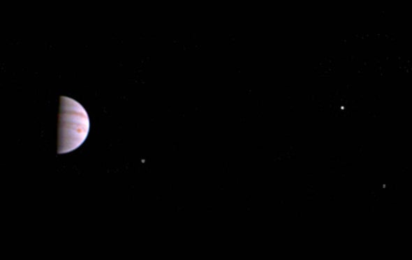 Juno Spacecraft Captures First Photo from Jupiter Orbit