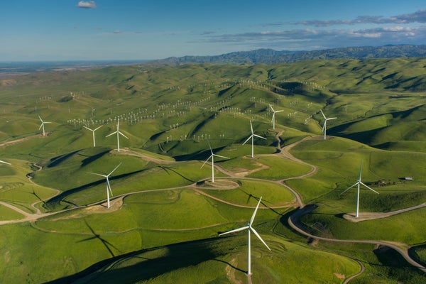 A 48 turbine windfarm in Northern California