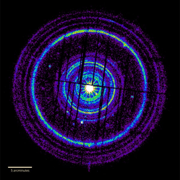 XMM-Newton images recorded 20 dust rings