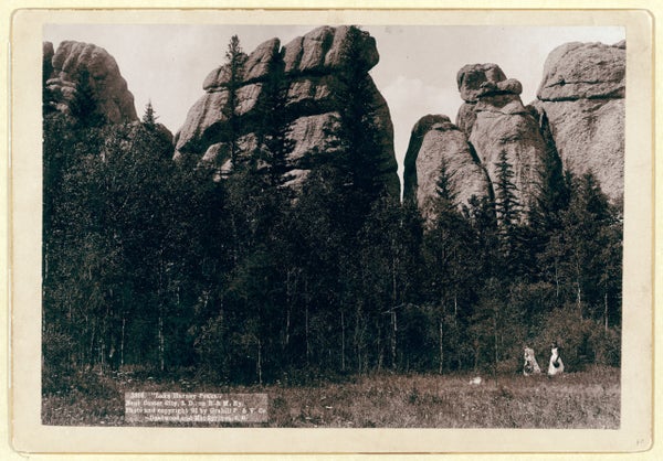 Vintage photo of rock formations