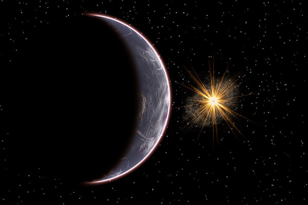 Planet Nine with bright star in background