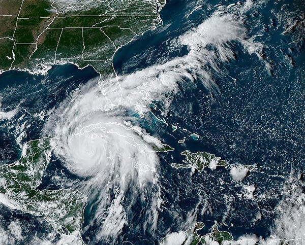Satellite image of Hurricane Ian is tracked south of Florida on Sept. 26.