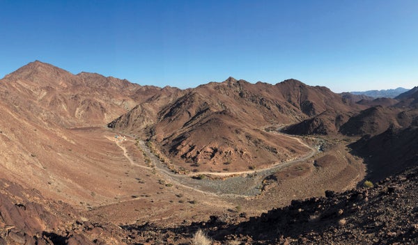 Mountains of mantle rocks in Oman.