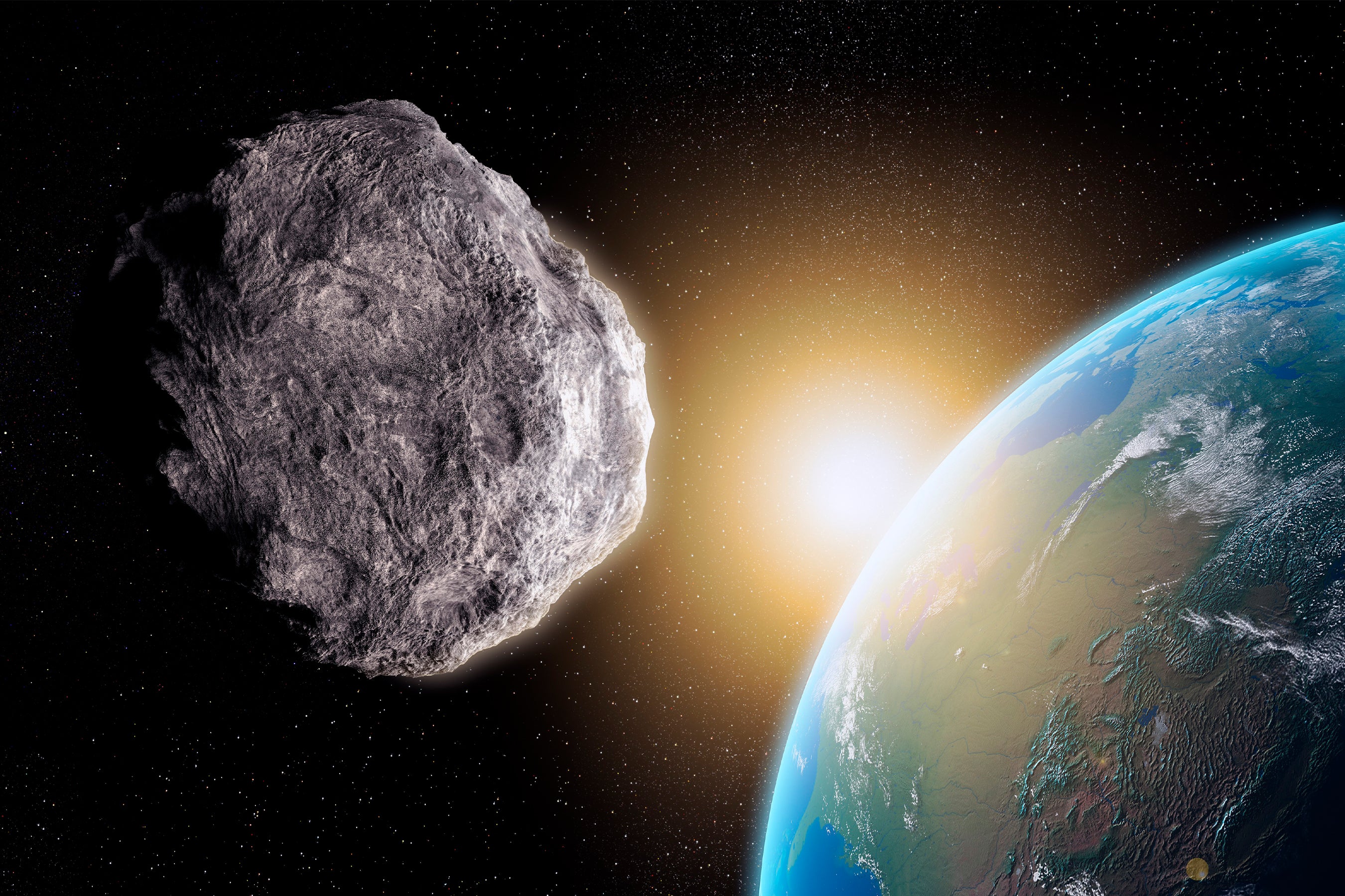 asteroid crashing into earth