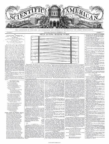 Scientific American Magazine Vol 1 Issue 11