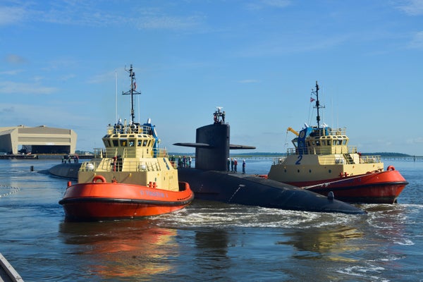 Ballistic-missile submarine USS Tennessee (SSBN 734) departs Naval Submarine Base Kings Bay
