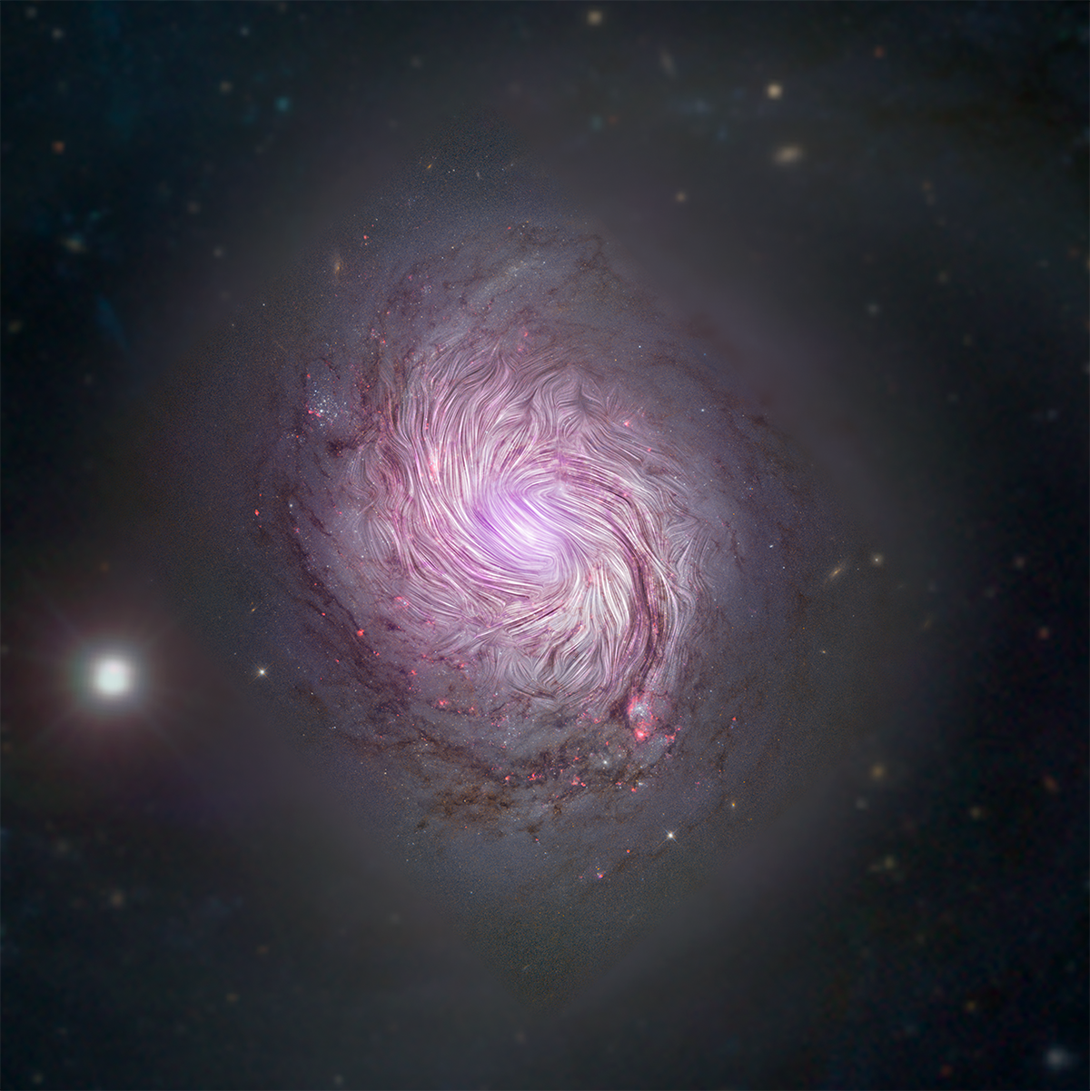 Swirling Magnetic Fields Hint At Origins Of Spiral Galaxy Shapes Scientific American