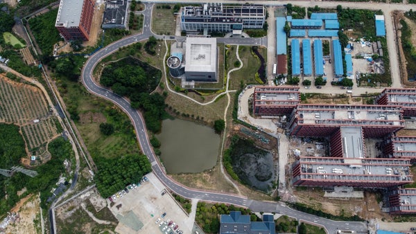 Aerial view of the Wuhan Institute of Virology