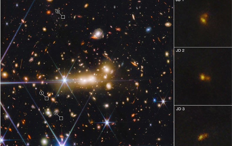 Les premières galaxies fusionnées découvertes dans de nouvelles photos JWST