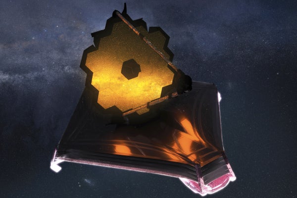 Illustration of James Webb Space Telescope in space