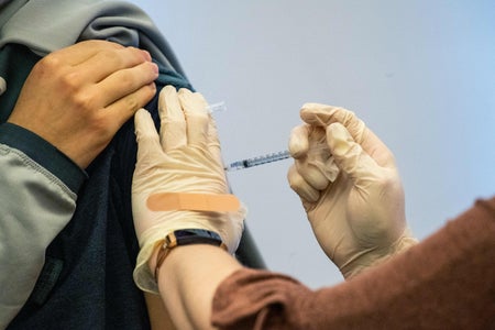 Patient receiving vaccine