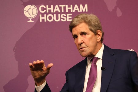 John Kerry Portrait with Chatham House Logo.