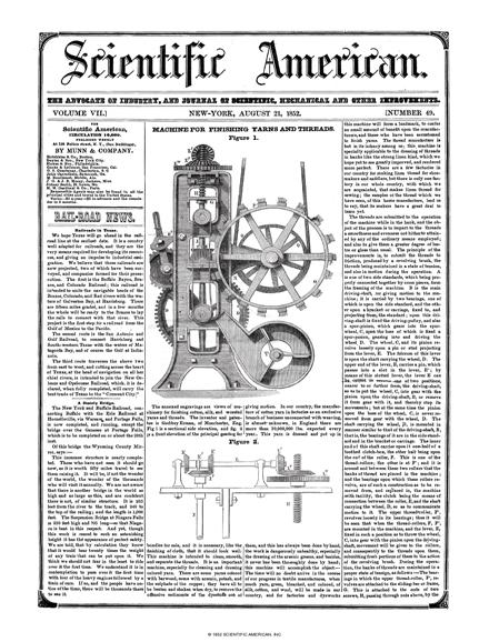 Scientific American Magazine Vol 7 Issue 49