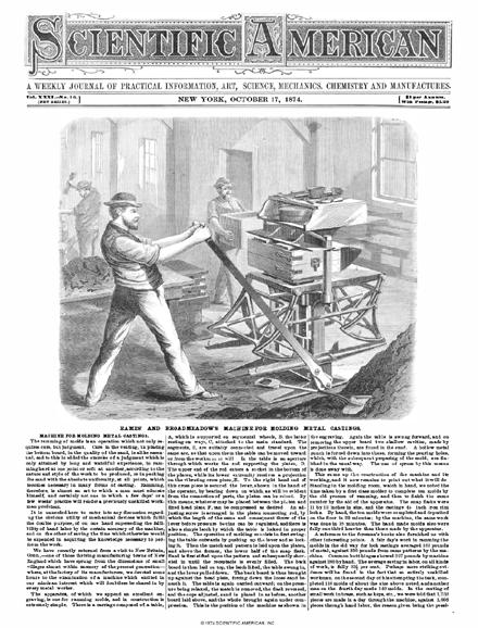 Scientific American Magazine Vol 31 Issue 16