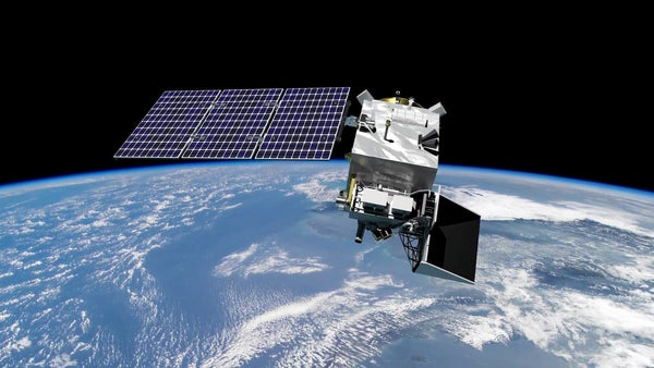 NASA satellite render in space